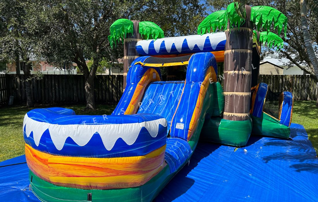 Palms Bounce House Combo Big Slide Rental - Peters Party Rental