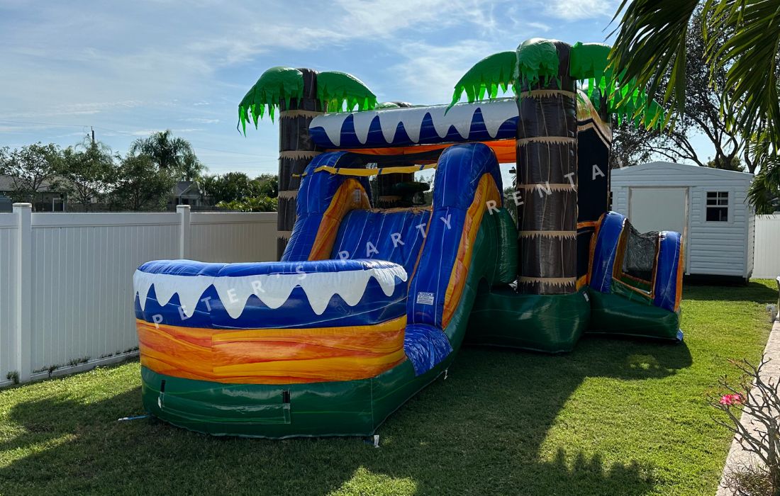 Palms Bounce House Combo Big Slide Rental - Peters Party Rental