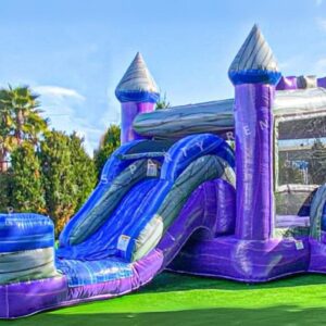 Purple Castle Bounce House Combo Big Slide Rental - Peters Party Rental