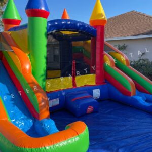 Bounce House Combo with Pool Wet Double Slide Rental - Peters Party Rental