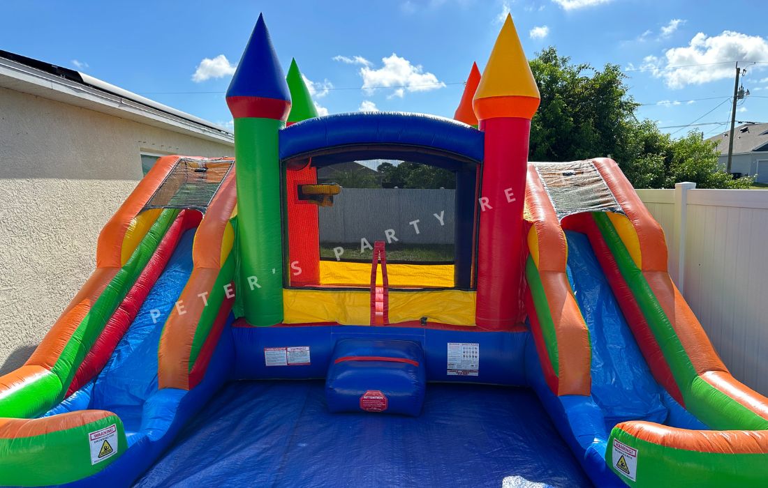 Bounce House Combo with Pool Wet Double Slide Rental - Peters Party Rental