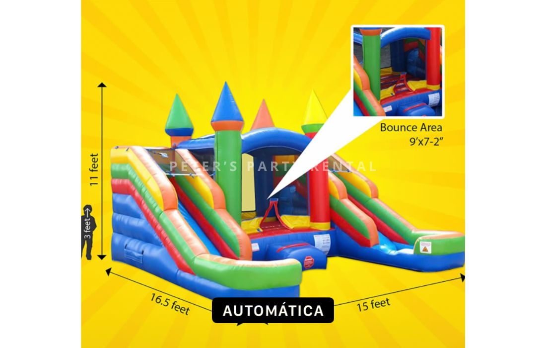 Bounce House Combo with Pool Wet Double Slide Rental - Peters Party Rental