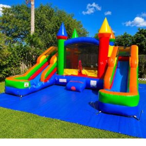 Bounce House Combo with Pool Wet Double Slide Rental - Peters Party Rental