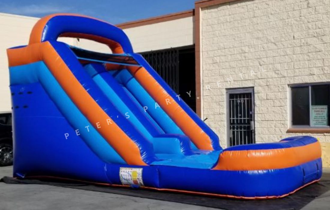 Orange Blue Water Slides Rental - Peters Party Rental
