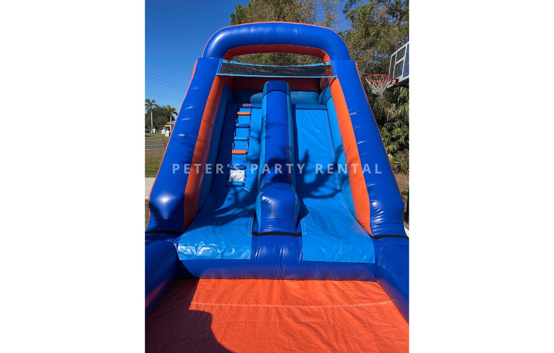 Orange Blue Water Slides Rental - Peters Party Rental