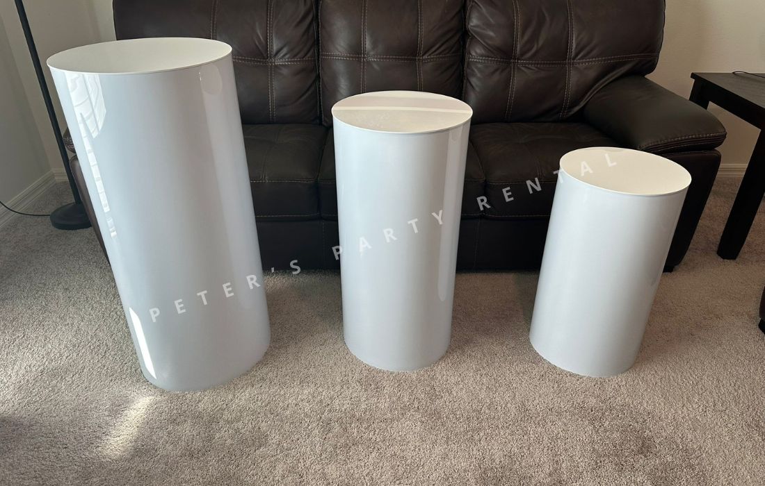 Cylinder Pedestal Stand Rentals - Peters Party Rental