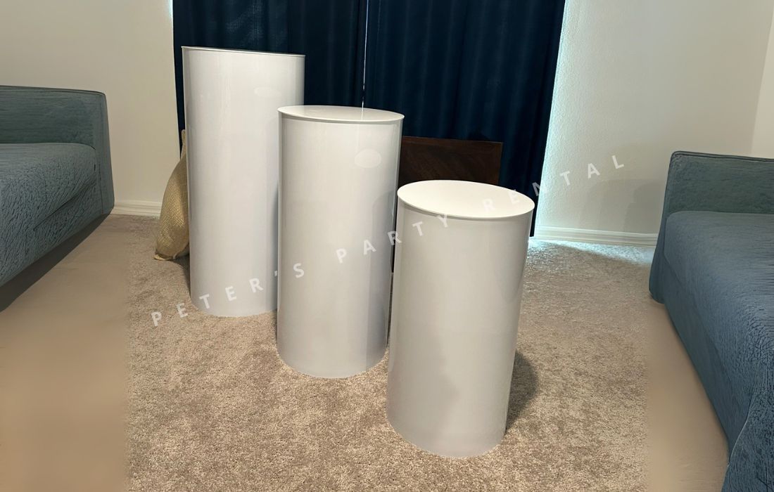 Cylinder Pedestal Stand Rentals - Peters Party Rental