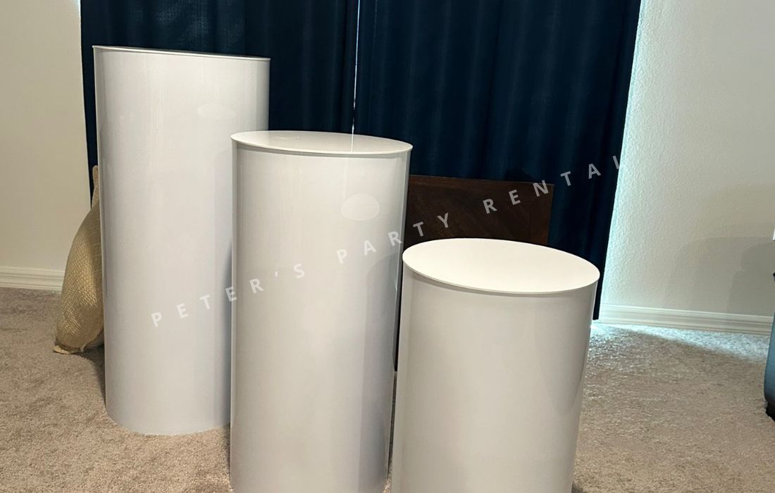 Cylinder Pedestal Stand Rentals - Peters Party Rental