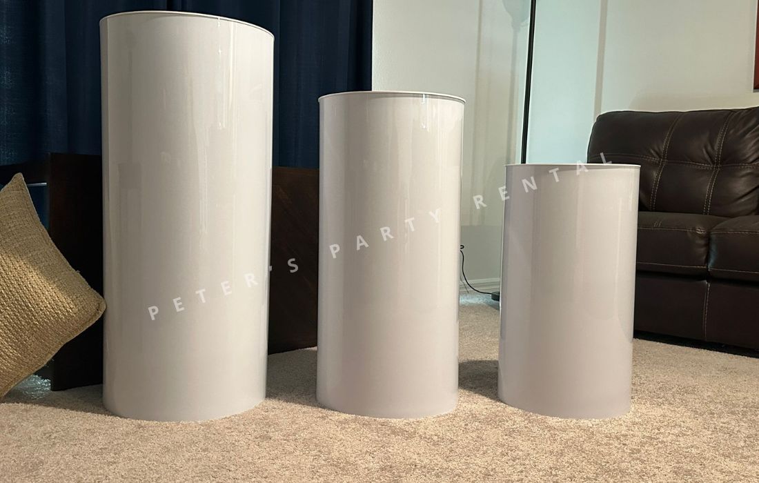 Cylinder-Pedestal-Cylinder Pedestal Stand Rentals - Peters Party Rental